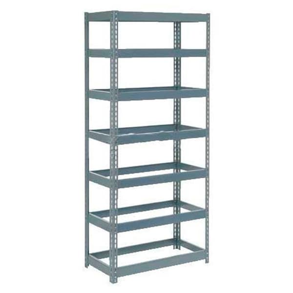 Extra Heavy Duty Shelving 36W x 12D x 84H With 7 Shelves, No Deck, Gray